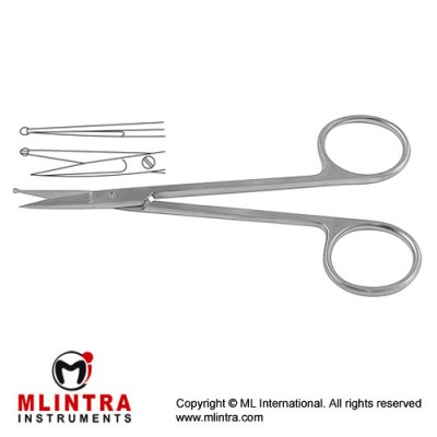 Vascular Scissor One Blade Probed Stainless Steel, 12 cm - 4 3/4" Vascular Scissor One Blade Probed Stainless Steel, 12 cm - 4 3/4"